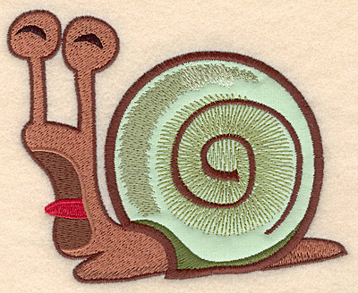 Embroidery Design: Snail large applique 5.00"w X 4.05"h