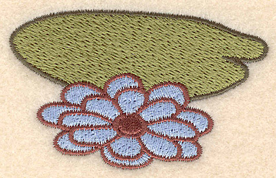 Embroidery Design: Lily pad with flower small 2.95"w X 1.80"h