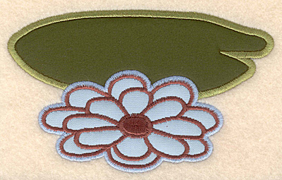 Embroidery Design: Lily pad with flower large appliques 5.02"w X 3.11"h