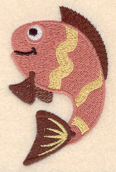 Embroidery Design: Fish C large 2.16"w X 3.52"h