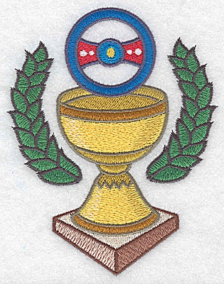 Embroidery Design: Championship trophy large 3.84w X 4.93h
