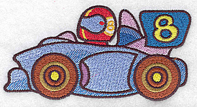 Embroidery Design: Racing car large 4.96w X 2.53h