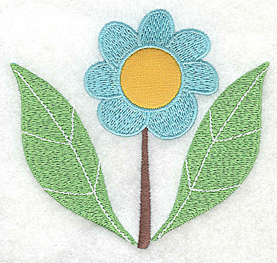 Embroidery Design: Flower 2 applique with leaves large 3.89w X 3.59h