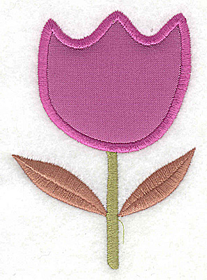 Embroidery Design: Flower 3 tulip applique large 2.80w X 3.89h