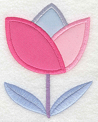 Embroidery Design: Flower 4 tulip applique large 2.97w X 3.88h