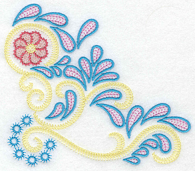 Embroidery Design: Flower swirls and splashes B 5.42w X 4.77h