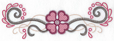 Embroidery Design: Flower swirls splashes and dots large 10.44w X 3.39h
