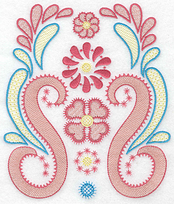 Embroidery Design: Floral swirls large 6.39w X 7.43h