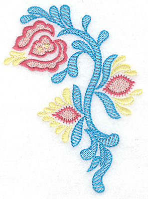 Embroidery Design: Triple Bloom A 3.58w X 4.91h