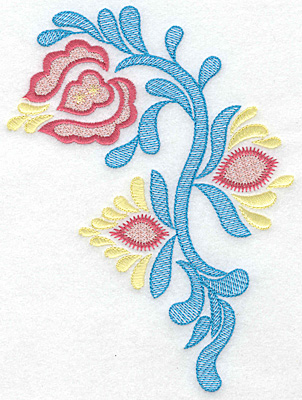 Embroidery Design: Triple Bloom large A 5.00w X 6.87h