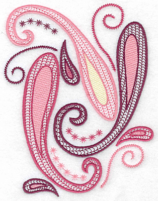 Embroidery Design: Paisley design large A 4.97w X 6.49h