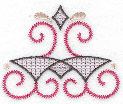 Embroidery Design: Diamond and swirls 3.73w X 3.00h