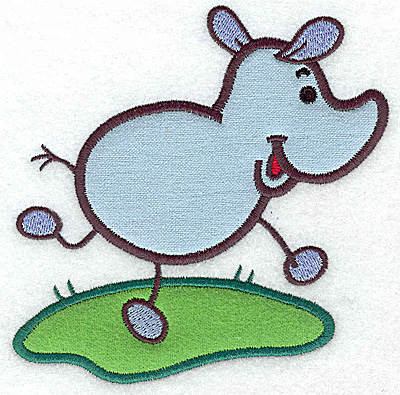 Embroidery Design: Rhino double applique 5.19w X 4.99h