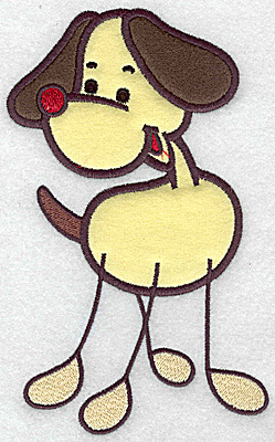 Embroidery Design: Dog double applique 6.95w X 4.35h