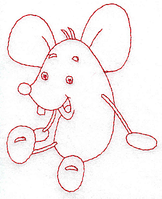 Embroidery Design: Mouse Redwork 3.09w X 3.88h