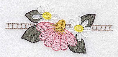 Embroidery Design: Echinacea and daisies  3.87w X 1.78h