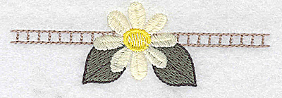 Embroidery Design: Daisy with lines 3.87w X 1.26h