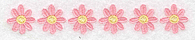 Embroidery Design: Row of daisies 4.93w X 0.83h