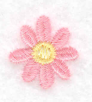 Embroidery Design: Single daisy bloom 0.77w X 0.83h