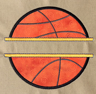 Embroidery Design: Split Applique Basketball Large 6.49w X 6.17h