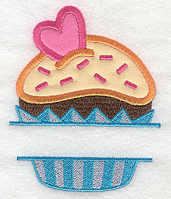 Embroidery Design: Cupcake 1 small double applique 3.03w X 3.79h