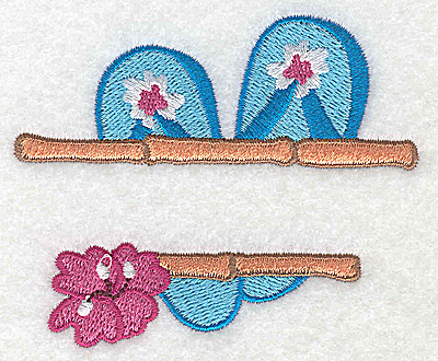 Embroidery Design: Flip-Flops small 3.40w X 2.87h