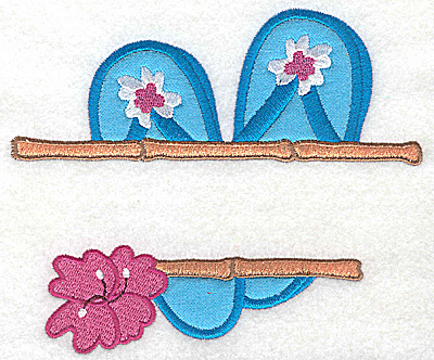 Embroidery Design: Flip-Flops large applique 5.72w X 4.90h