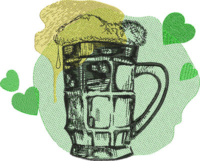 Embroidery Design: St Patricks Drink 9.33w X 7.50h