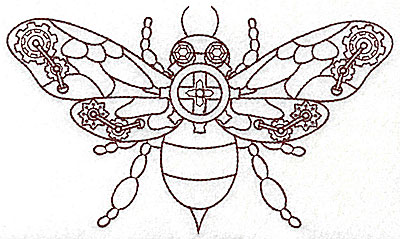 Embroidery Design: Steampunk fly one colour 6.94w X 4.14h