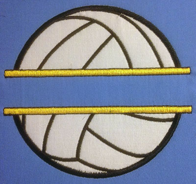 Embroidery Design: Split Applique Volleyball Large 6.52w X 6.17h