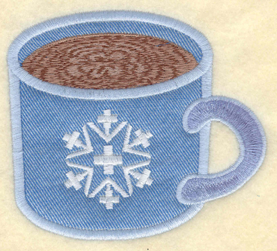 Embroidery Design: Mug with hot chocolate applique3.91w X 3.50h