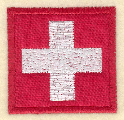 Embroidery Design: Swiss flag applique large2.53w X 2.48h