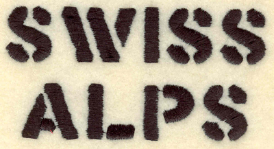 Embroidery Design: Swiss Alps text3.91w X 1.97h