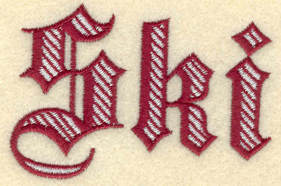 Embroidery Design: Ski two color text3.26w X 2.20h
