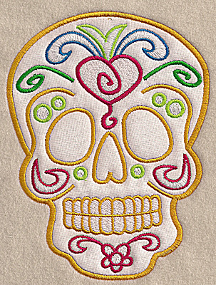 Embroidery Design: Skull B large applique 5.18w X 6.93h
