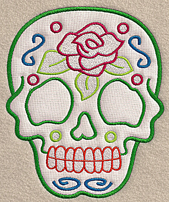 Embroidery Design: Skull C large applique 5.62w X 6.91h