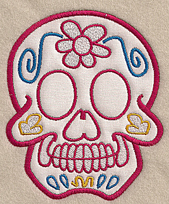 Embroidery Design: Skull D medium applique 4.09w X 4.98h