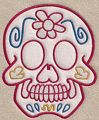 Embroidery Design: Skull D large applique 5.66w X 6.91h