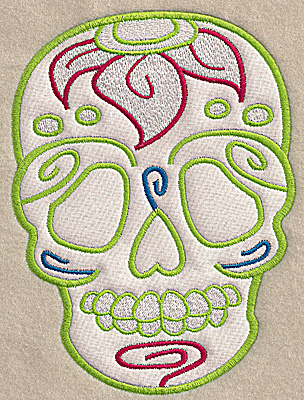 Embroidery Design: Skull E large applique 5.07w X 6.89h