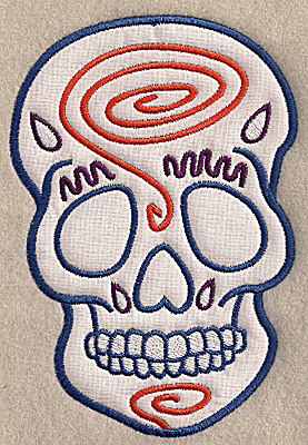Embroidery Design: Skull G large applique 4.70w X 6.90h