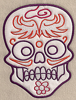 Embroidery Design: Skull H large applique 5.27w X 6.89h