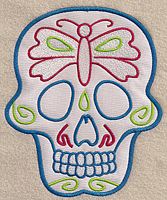 Embroidery Design: Skull I large applique 5.67w X 6.89h