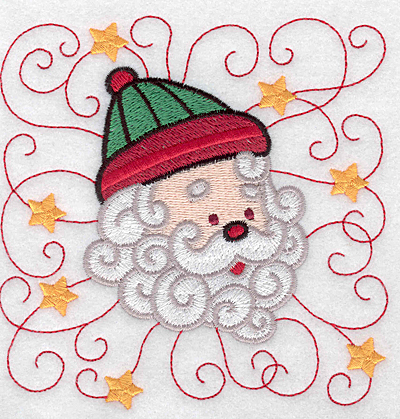Embroidery Design: Santa head A large 4.91w X 4.96h