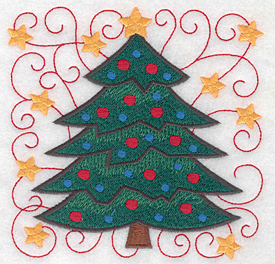 Embroidery Design: Christmas tree large 4.98w X 4.98h