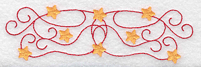 Embroidery Design: Swirls and stars border 4.88w X 1.45h