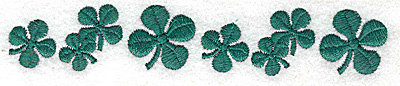 Embroidery Design: Clover row large 4.93w X 0.90h