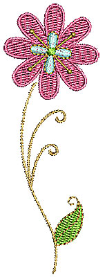 Embroidery Design: Summer flower 1 1.37w X 3.86h