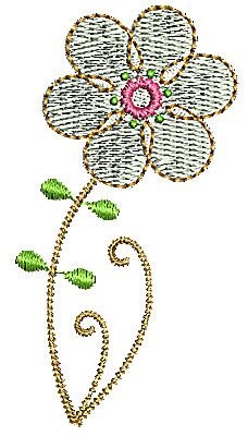Embroidery Design: Summer flower 4 1.34w X 2.54h