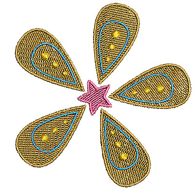 Embroidery Design: Summer flower 6 3.39w X 3.52h