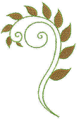 Embroidery Design: Floral swirl 1 3.21w X 5.00h